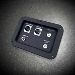 A wall plate for audio input with instructions